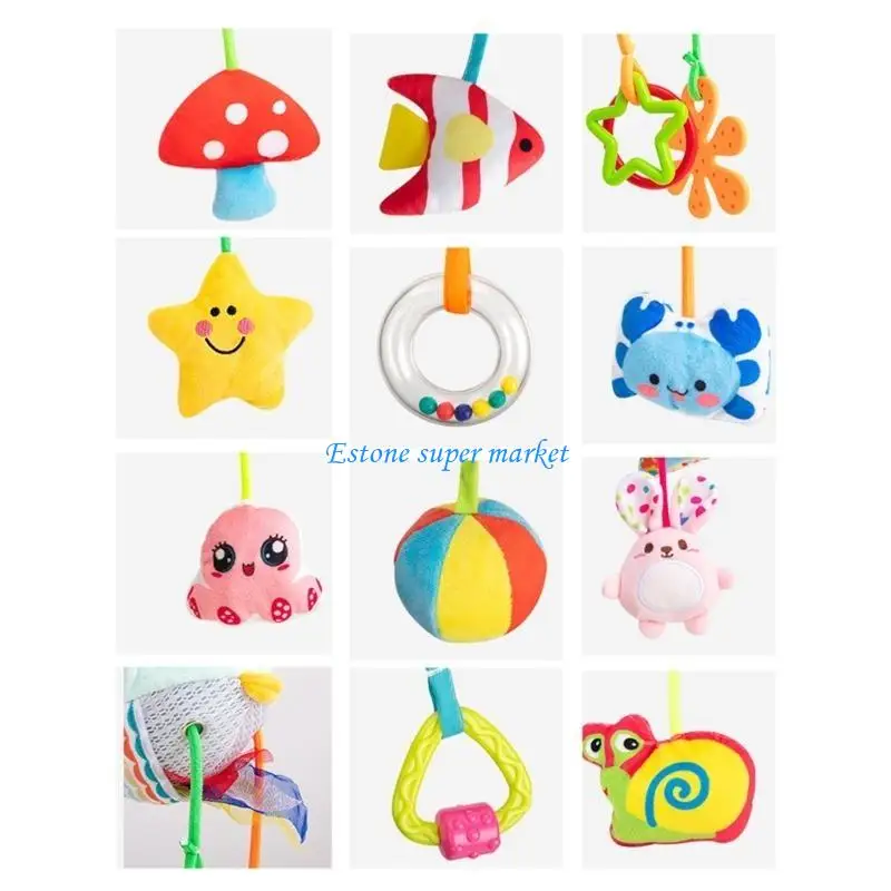 090B Giocattolo mobile per lettino per passeggino per cartoni animati per stimolazione uditiva sensoriale