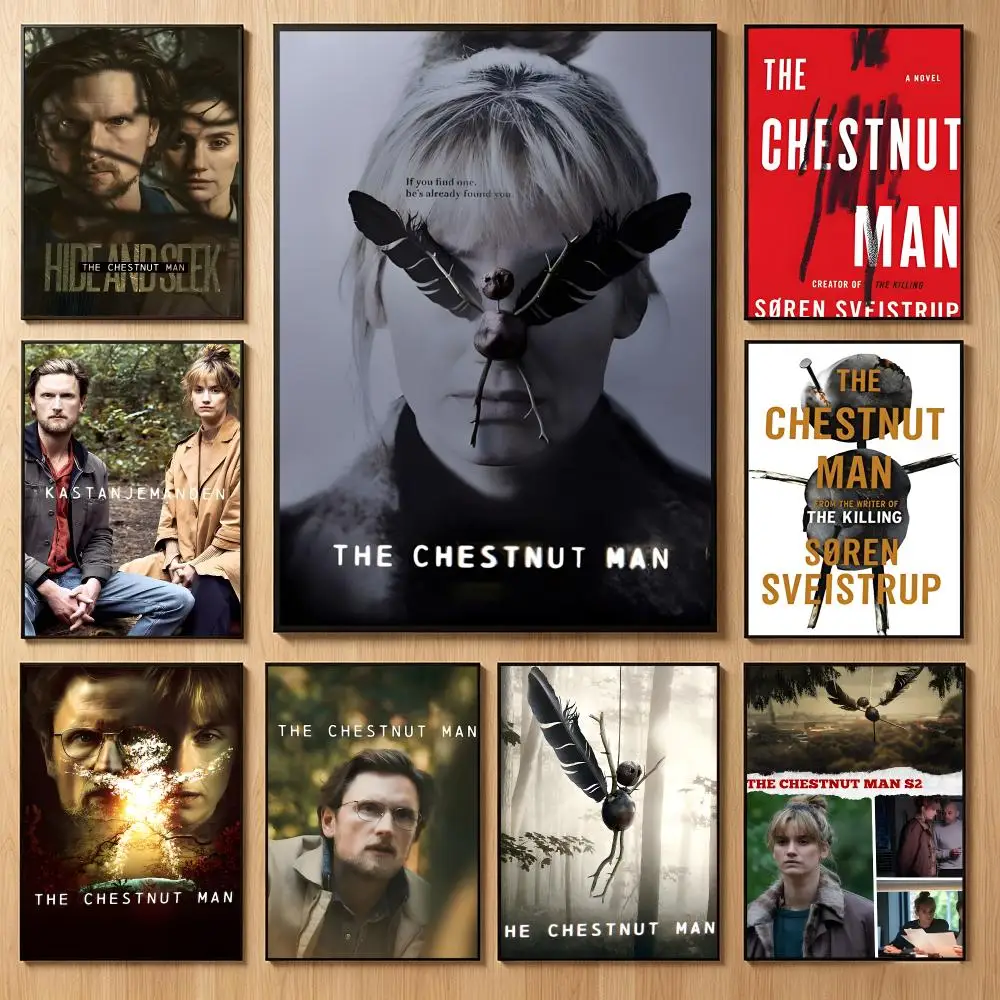 Dark Crime Drama T-The Chestnut Man Poster Classic Self-Adhesive PP Wall Sticker for Living Room Bar Decor Gift
