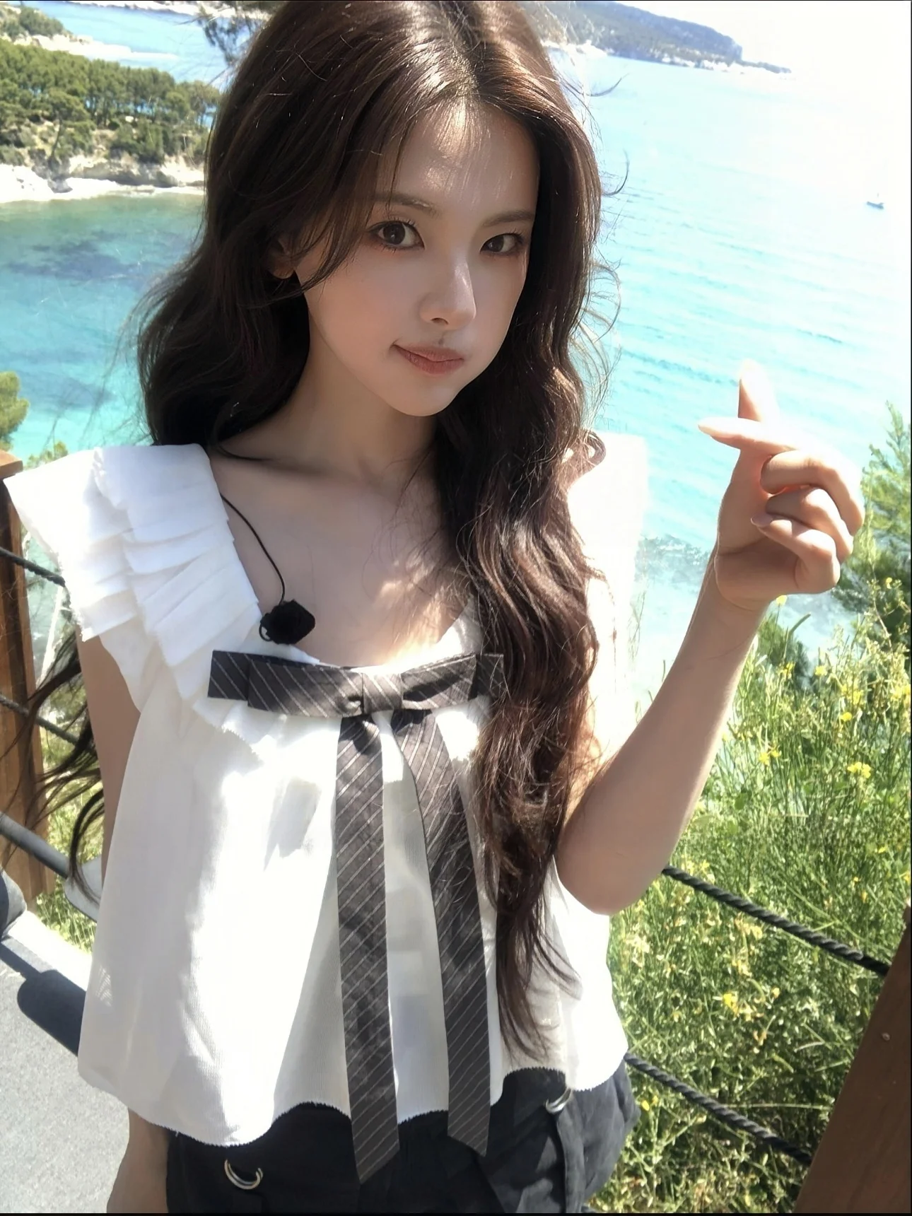  Knot Short Cotton Shirt Women's Casual Style Breathable Skin-Friendly Chinese Made Fly Sleeveless  Pattern