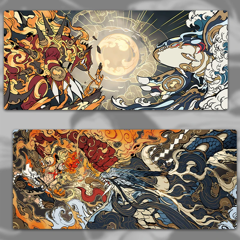 Japanese Ukiyo-e Anime Hand Drawn Illustration Graffiti Office Mouse Pad Computer Mat Deskpad Keyboard Mat XXL Large Mousepad