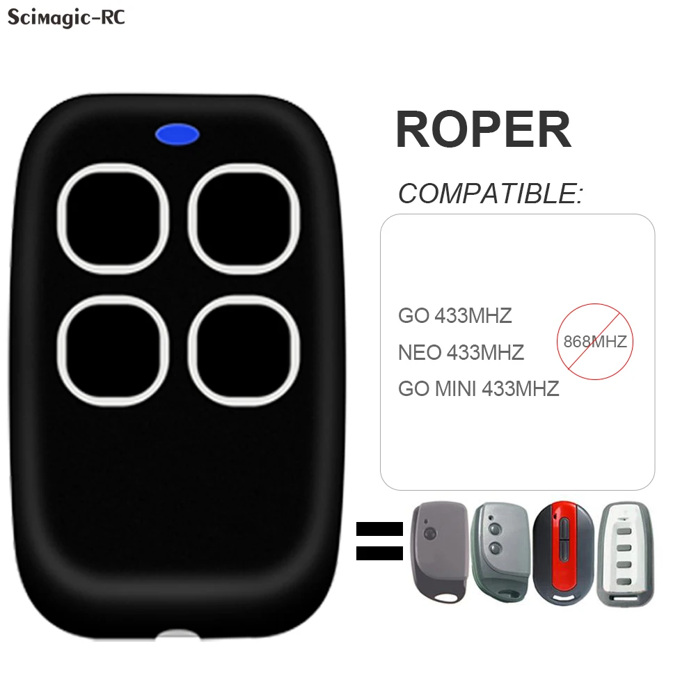 1-10pcs ROPER GO MINI Garage Door Remote Control 433.92MHz ROPER NEO Handheld Transmitter