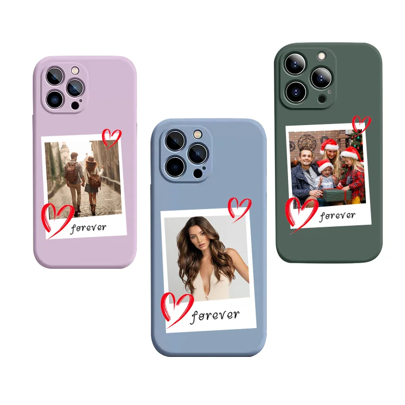 DIY Couple Customized Photo TPU Soft Case For iPhone 16 15 14 13 12 11Pro Max Mini SE 2020 2022 XS XR 6 6s 7 8 Plus back cover view 3