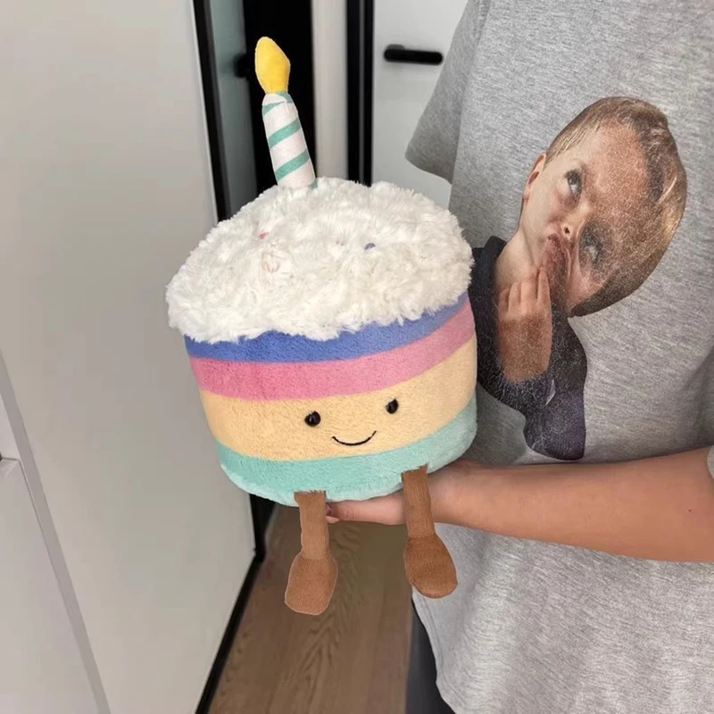 حار بيع متعة كعكة قوس قزح البرتقال ألعاب من نسيج مخملي، لعبة مهدئة للأطفال، ديكور المنزل. هدية عيد ميلاد الصديق #5
