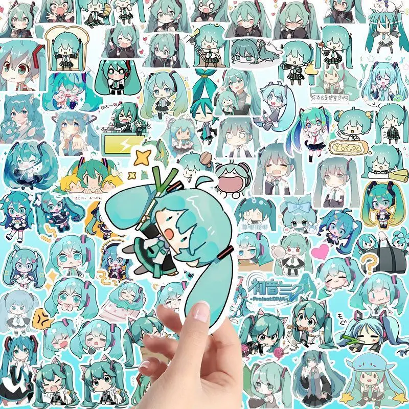 New 200 Pieces of Hatsune Miku Stickers Miku High-Value Mobile Phone and Computer Decoration Stickers Waterproof Stickers Gift