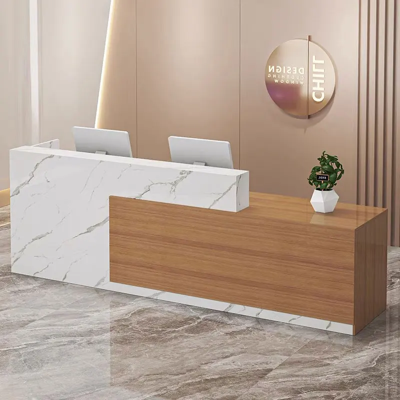 

Nordic Style Reception Desk Luxury Rustic Design Modern Bar Counter Vintage Center Escritorio De Recepcion Commercial Furniture