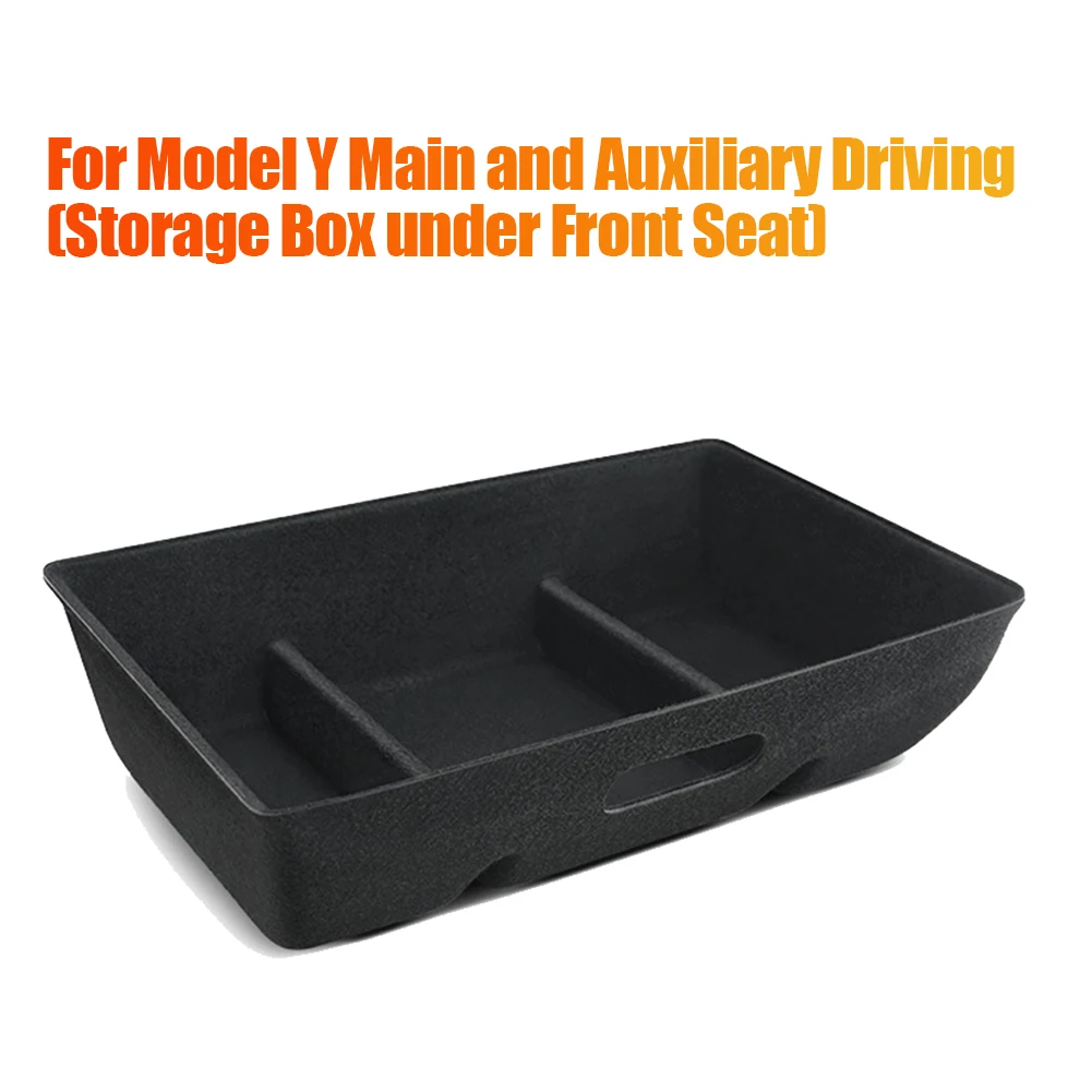 Storage Box Under Seat Hidden Box Storage Box Car Accessories Double Sided Flocked Seat Organizer for Model Y