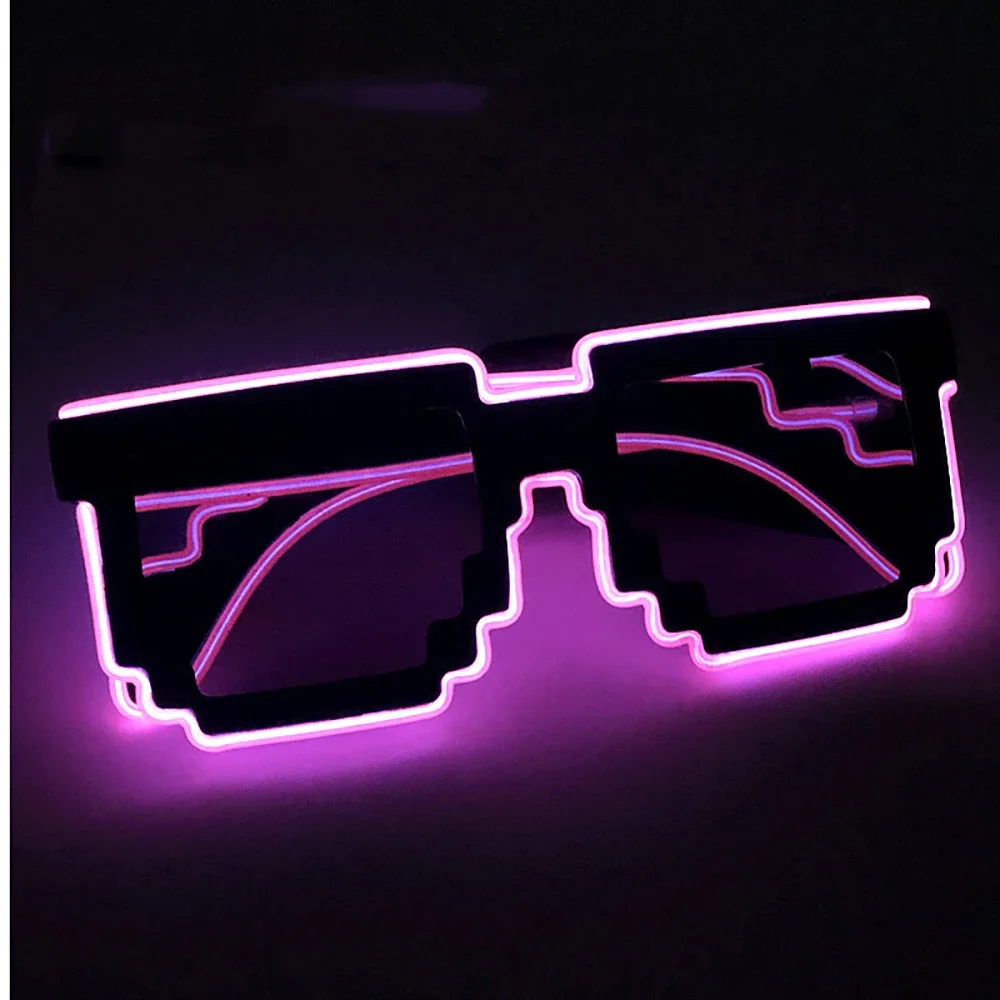 نظارات مضيئة لاسلكية، نظارات مضيئة LED تتوهج في الظلام للحفلات، DJ، الهالوين، عيد الميلاد