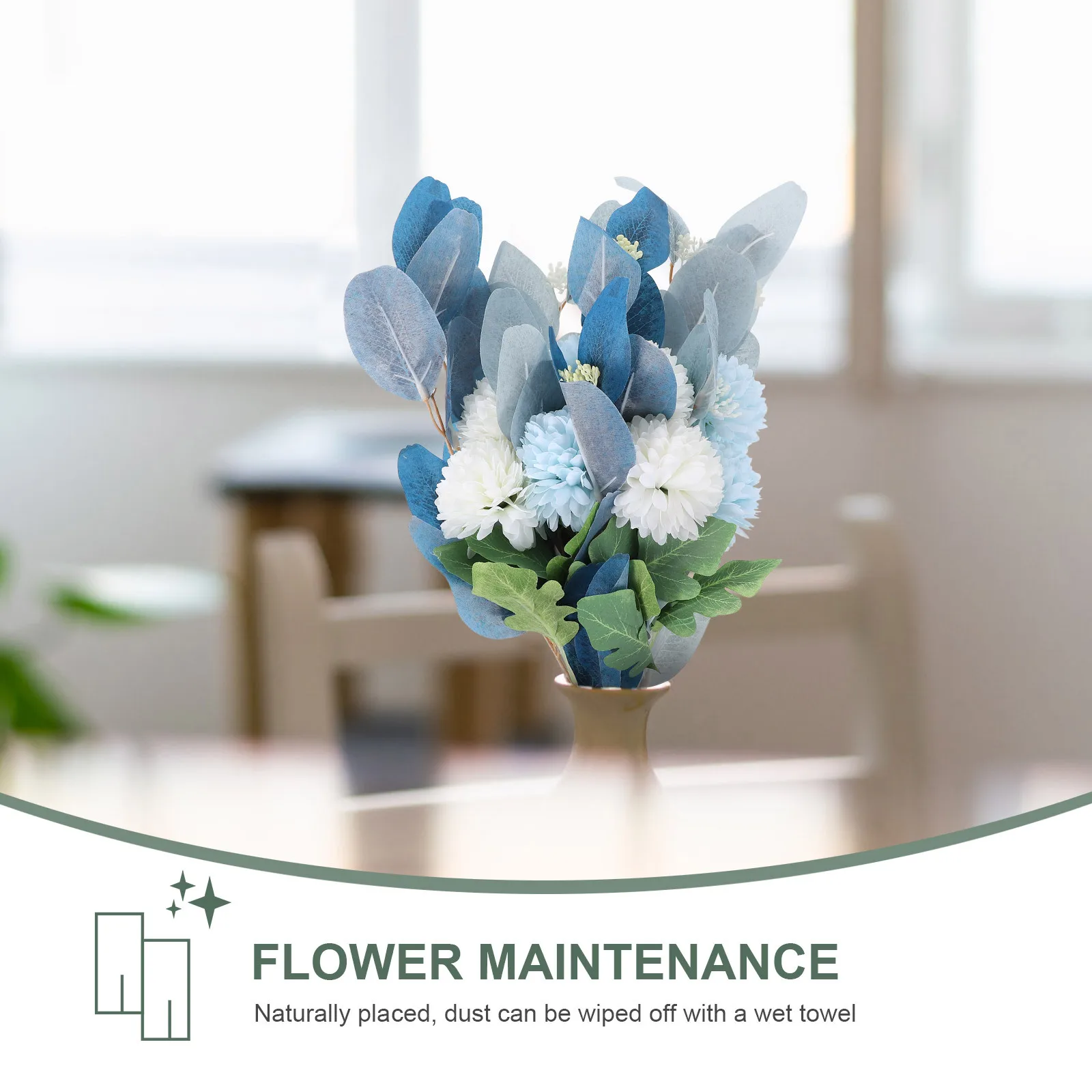 

1Pcs Realistic Simulation Eucalyptus Leaf Hydrangea Bouquet Natural Color Transition Texture Decorative Artificial