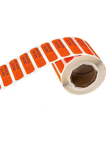 Orange“Only for Direct Intestine Use” 500Pcs 0.39*1.5in Waterproof Prank Mark Decorative Label Sticker