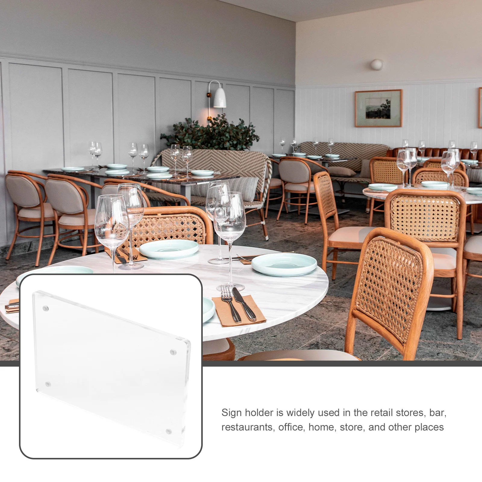 

Showcase Card Table Display Stand Signs Welcome Key Transparent Menu Holder Clear Frame Store Holders