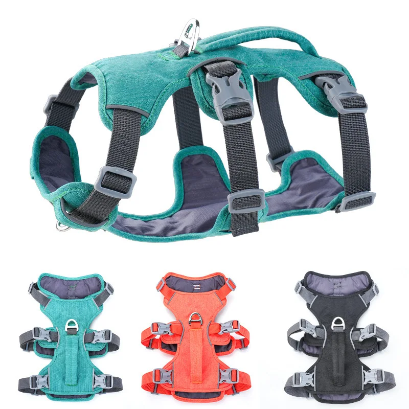 Anti-explosion Shock-absorbing Protective Pet Harness with Reflective Vest Design for Small and Medium Dogs