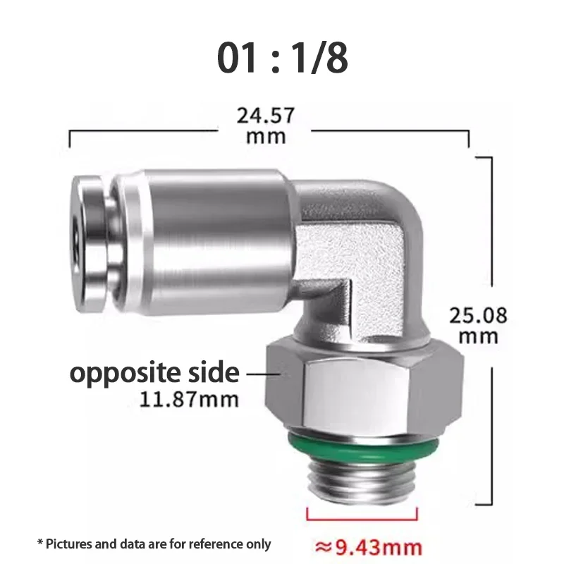 Imagem -06 - Pneumático Encaixe Rápido Macho Cotovelo Thread Joint Trachea Acoplamento 304 Aço Inoxidável pl g 10 Pcs Aço Inoxidável