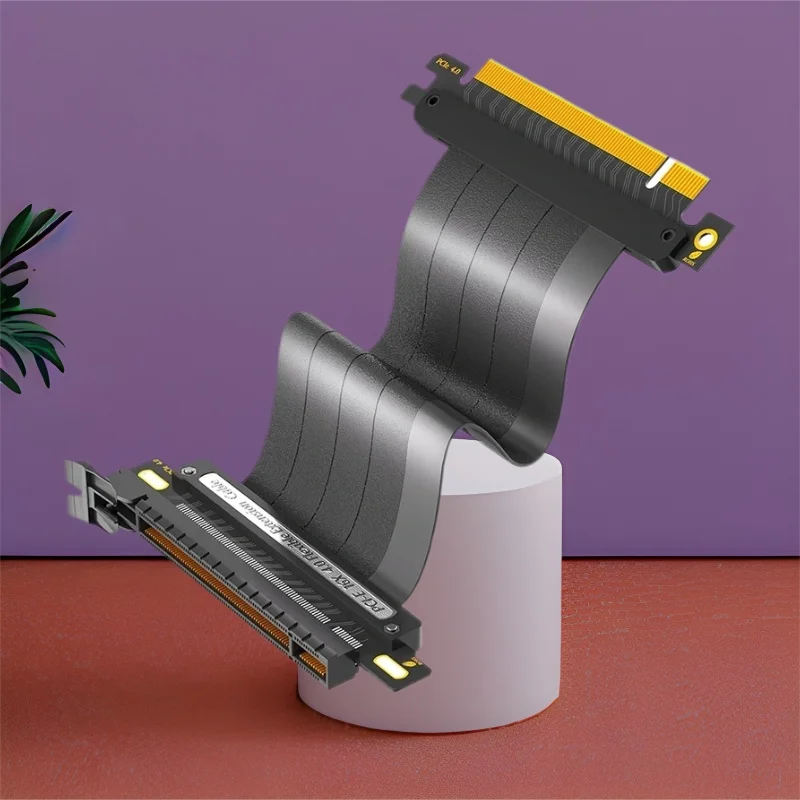 

PCI-E 4.0 X16 Riser Cable 50cm Video Card Extension Shielded Flexible Mounting GPU Express Lossless PCI Express 16X to 16X Cable