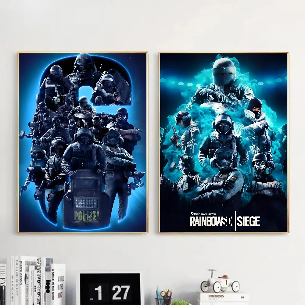 C-Clancy's Rainbow Six Siege Game الكلاسيكية خمر الحد الأدنى جماليات قماش اللوحة لغرفة المعيشة ديكور المنزل الحديث ﻿