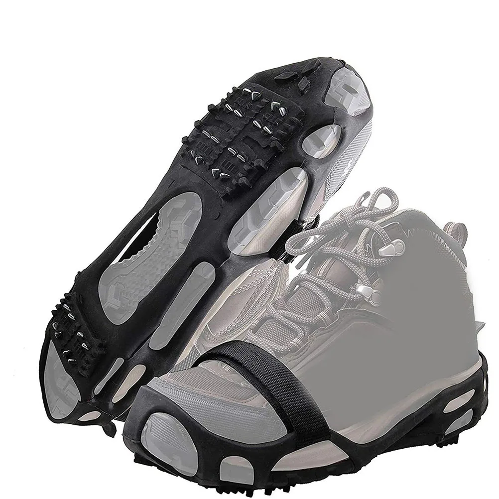 

1 set Black Lightweight TPE Polyester Ice Grippers Anti Shoe Covers Climbing Hiking Walking Snow Shoes Grippers Portable