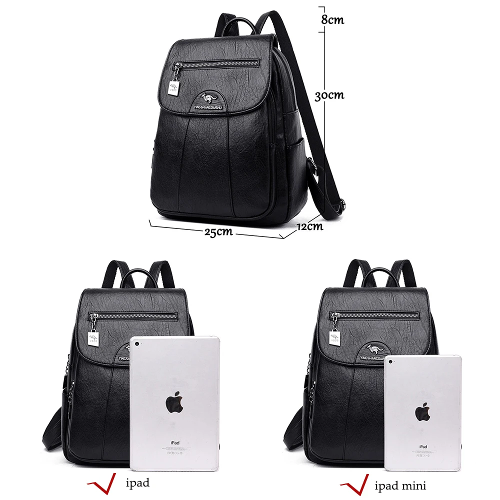 2026 Vintage Soft Leather Backpack for Women High Quality Multi Functional School Sac a Dos Casual Travel Mochila