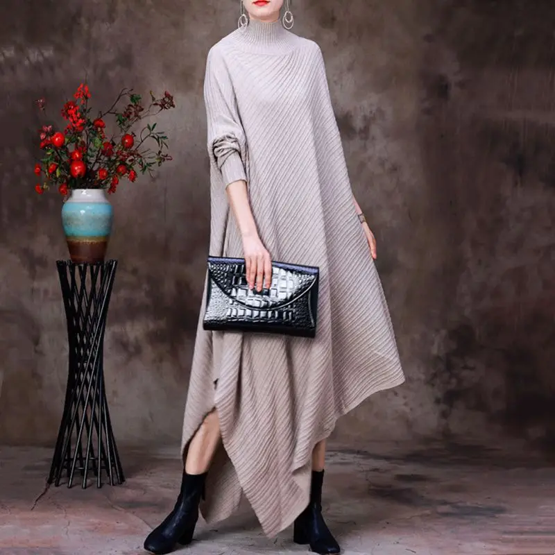 

Autumn Winter Elegant Ruched Sweater Knitted Dress Woman Sexy Solid High Waist Party Dresses Winter Long Sleeve Slim Dress C218