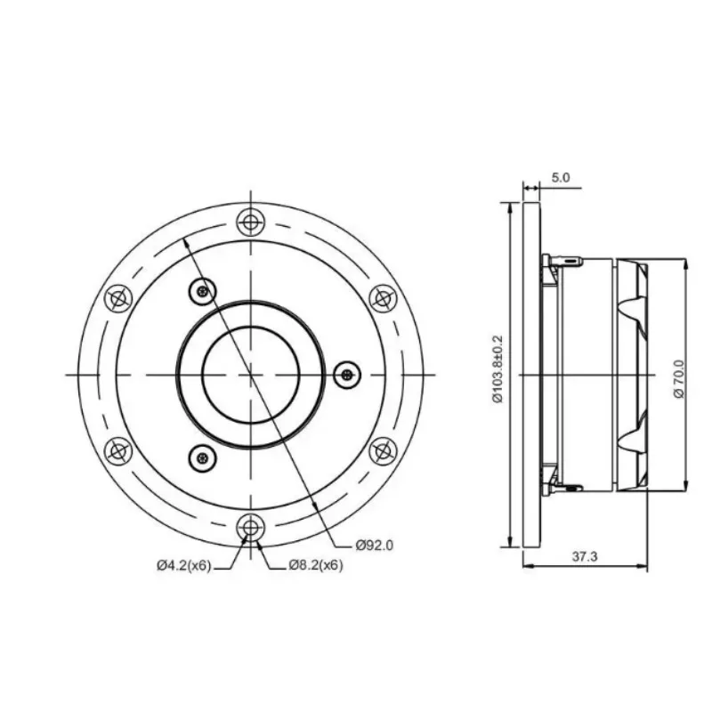 TW29R-B 1.1 Inch Textile Dome Audiophile Tweeter Speaker Replacement Unit