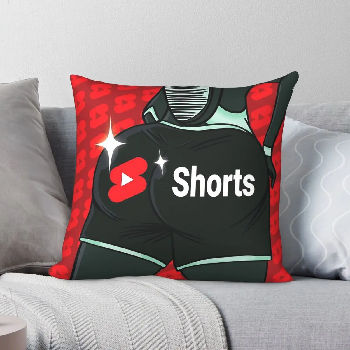 Xioshorts YouTuber Pillowcase Polyester Linen Velvet Printed Zip Decorative Home Cushion Cover