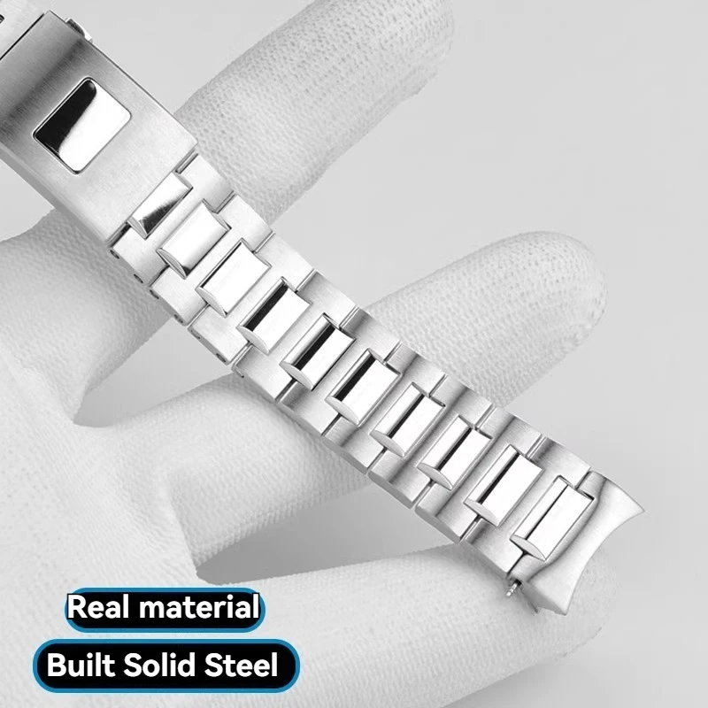 湾曲した端の時計チェーン IWC ポルトガル クロノグラフ シリーズ IW37617 ソリッド アーク 20 ミリメートル高品質ステンレス鋼メンズ時計ストラップ