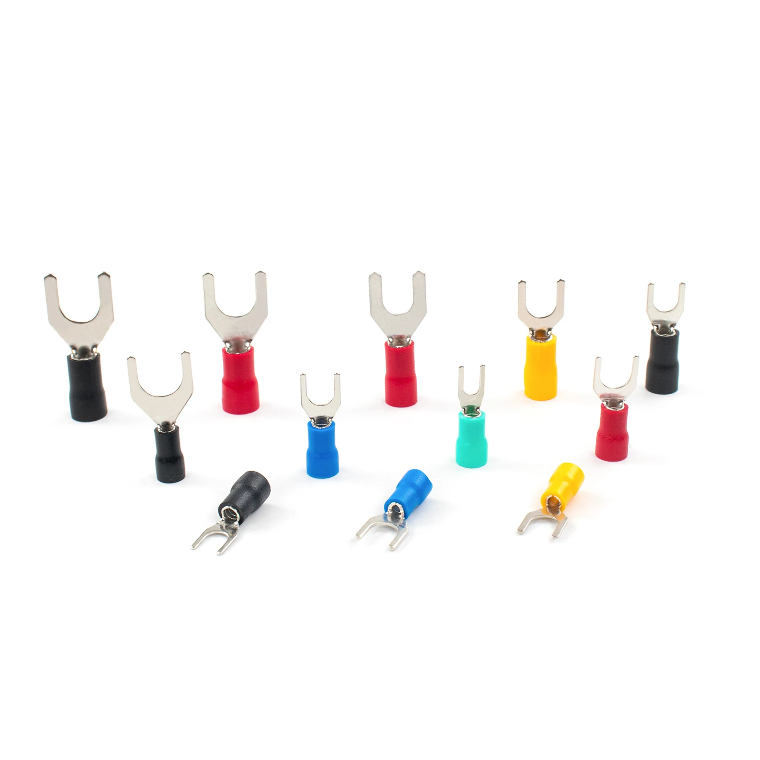 100Pcs fork cable wire connector wire crimping terminal SV1.25-3 SV1.25-4 SV2-3 pre-insulated terminal red blue