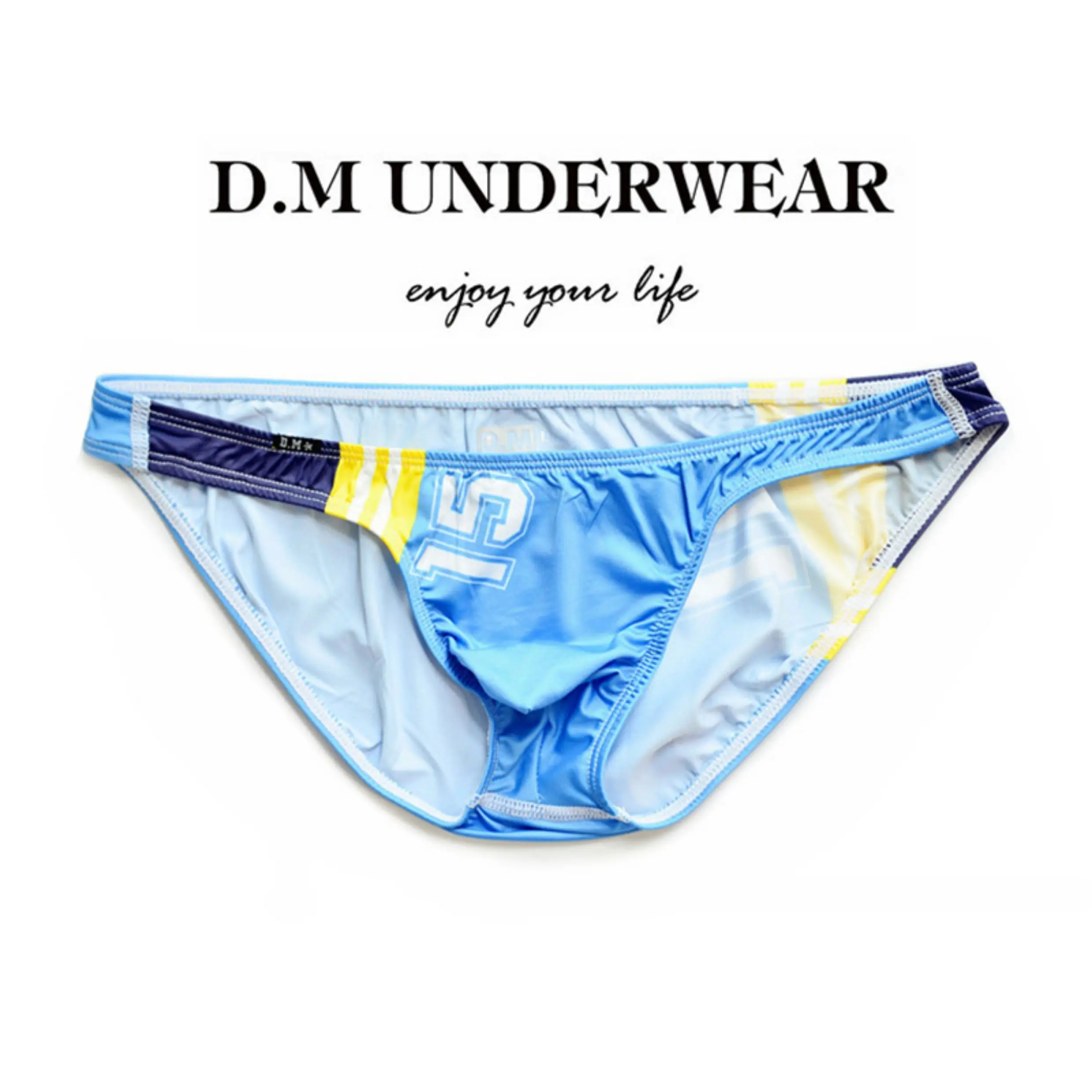 Ropa Interior Masculina Sexy con Estampado de Letras, Cintura Baja, Ultrafina, Transpirable, de Secado Rápido, Tipo Bikini, C...