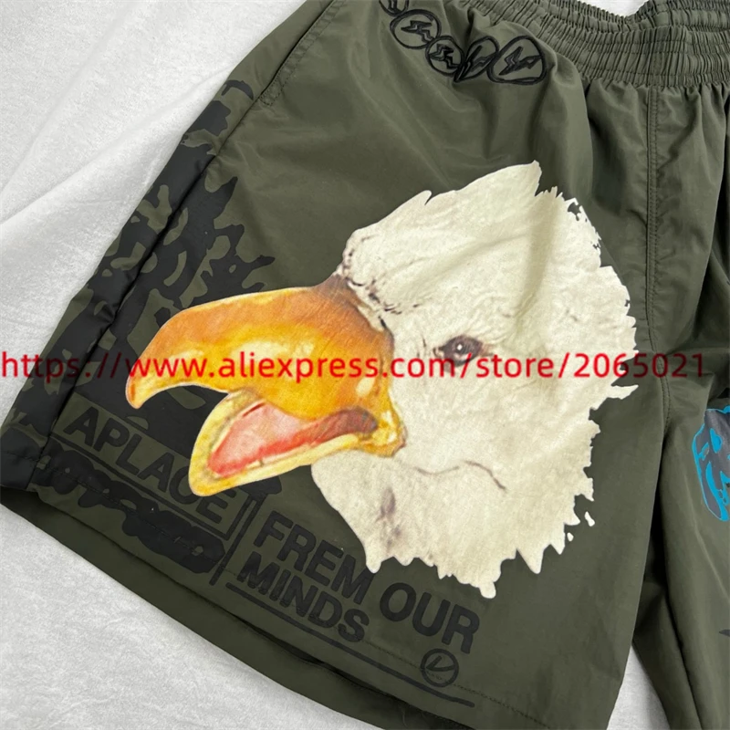 Cactus Jack Eagle Print Waterdichte Shorts Cargo Mannen Vrouwen 1:1 Hoge Kwaliteit Geborduurde Bliksem Oversized Rijbroek