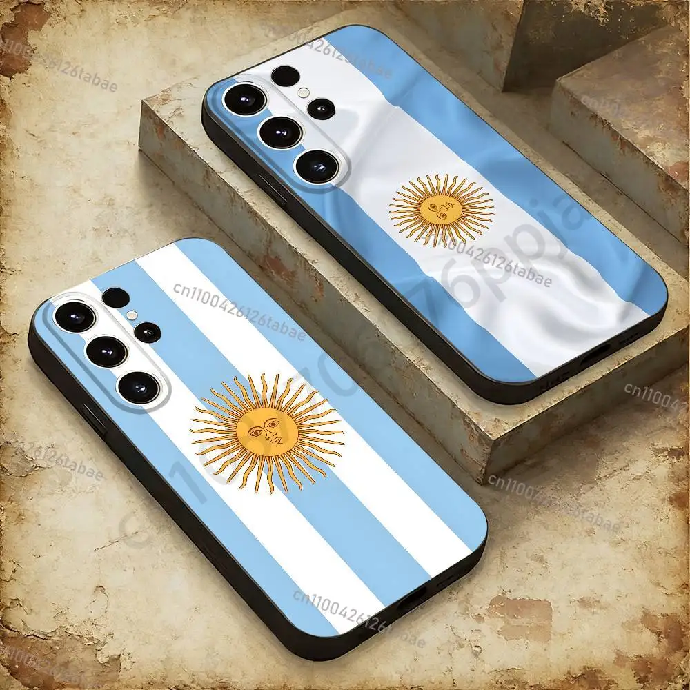 Argentina Flag Soccer 10 Phone case For Samsung Galaxy A53,51,72,73,31,30,42 Soft Silicone Black Cover