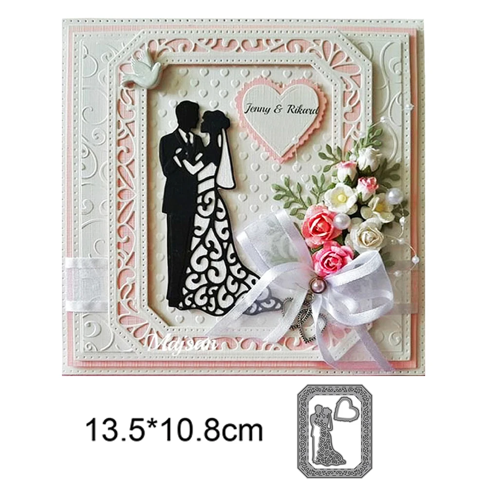 

Newlyweds Wedding 2022 New Arrivals Christmas Scrapbooking Metal Cutting Dies Clear Stamps Decoration DIY Embossed Album Card