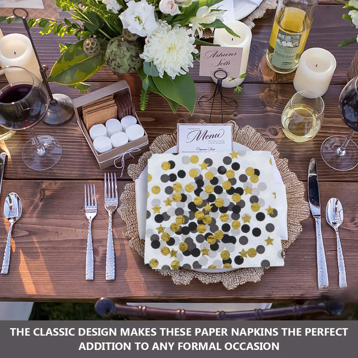 20pcs Black Dots Printed Napkins Premium Absorbent Disposable Dinner Paper Towels For Wedding Birthday Party Colorful Tissue