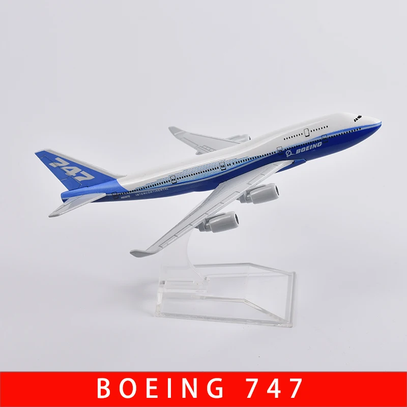 JASONTUTU 16cm Boeing 747 Plane Model Aircraft Diecast Metal 1/400 Scale Planes Model Airplane Model Plane