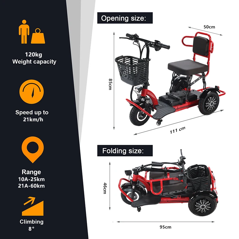 Tricycle électrique domestique, petite voiture à batterie pliante pour enfants, pick-up et drop-off