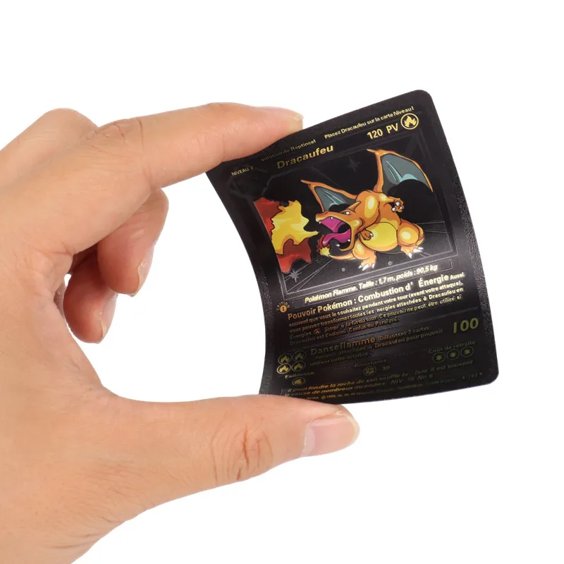 Cartes Pokémon brillantes noires pour enfants, carte de collection à collectionner, anime, jouet cadeau, bricolage, 55 pièces par boîte