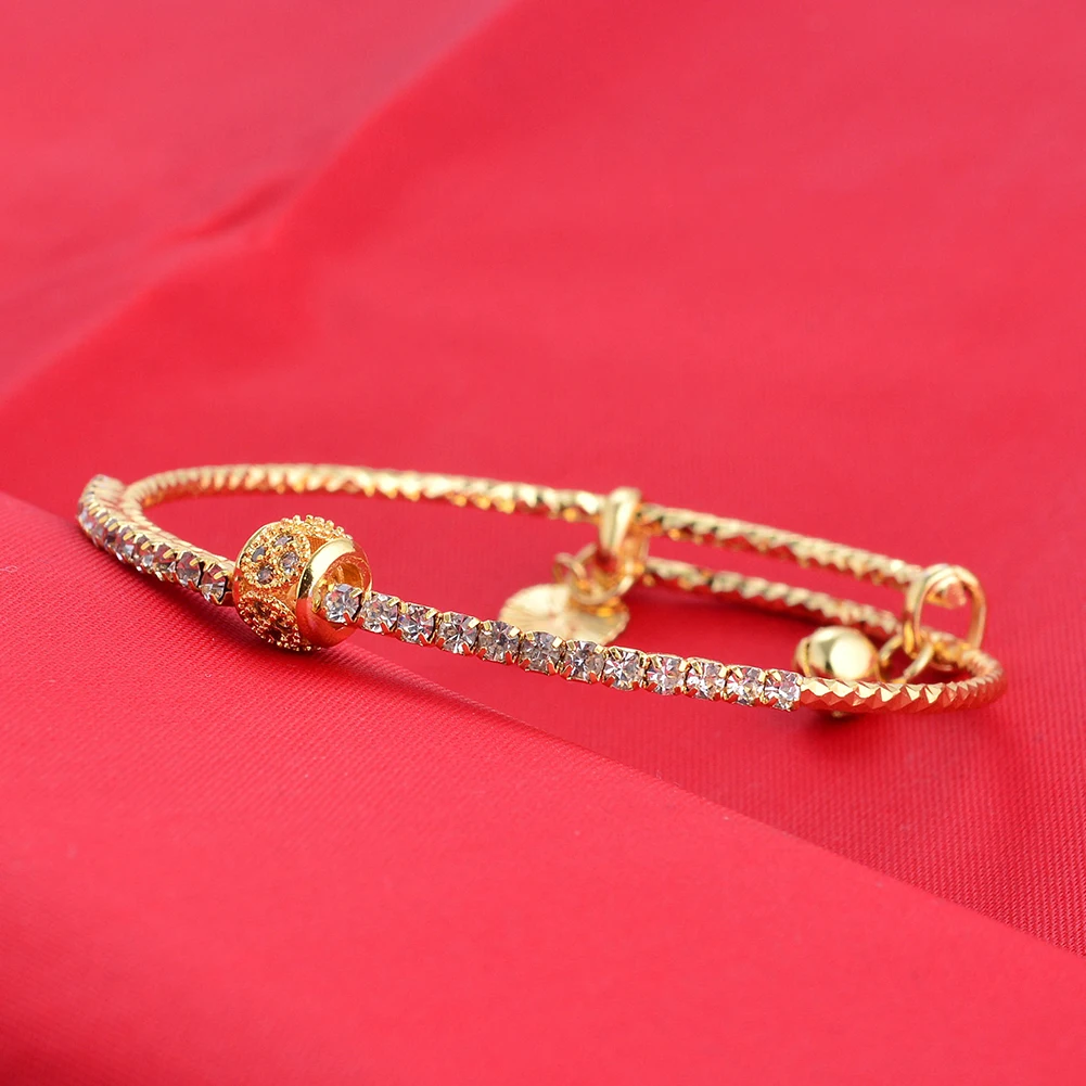 Mosaic 1Pcs Dubai Arab Gold Color Baby Child Bracelet Bangles For Boy Girl Bride Bracelets Ethiopian/African/Dubai Jewelry gifts