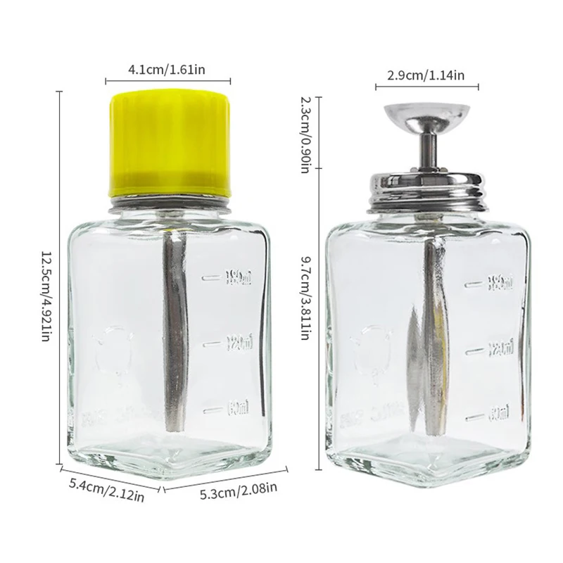 180ML Press Empty Pumping Jar Manicure Makeup Clear Nail Glass Push Down Bottles Polish Remover Dispenser Pump Bottle