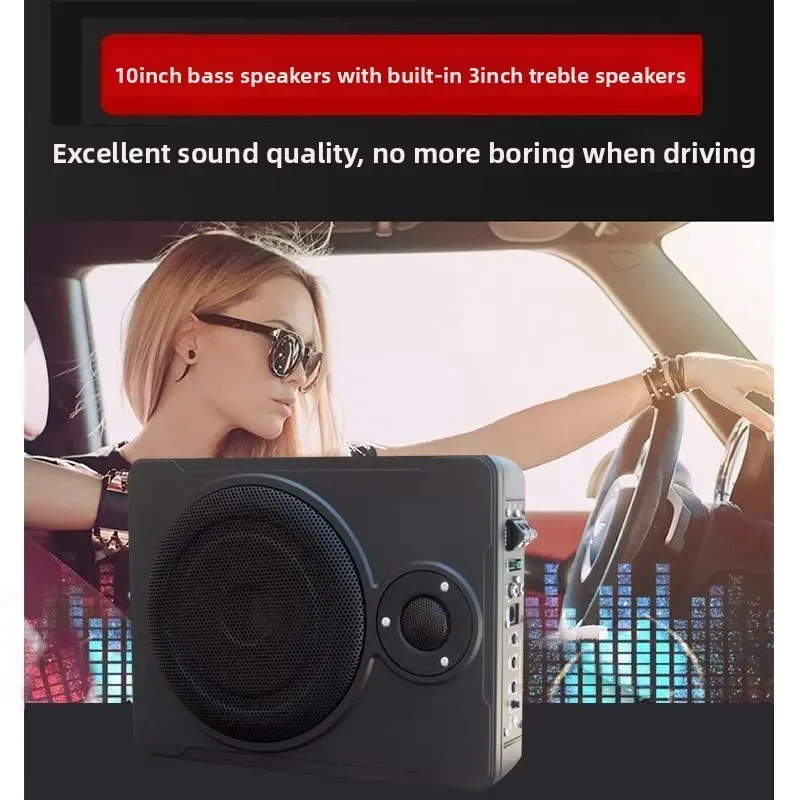 Durable Car Audio Subwoofer 12v Heavy Bass 10 Inch Bluetooth Aluminum Alloy Car Seat Special Ultra-thin Active with Mounting Cab
