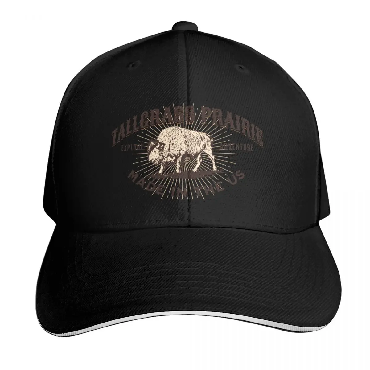 Bison Bellows Tallgrass Prairie Kansas Baseball Cap Sun Protection UPF 50+ Breathable Mesh Back Adjustable Buckle Closure