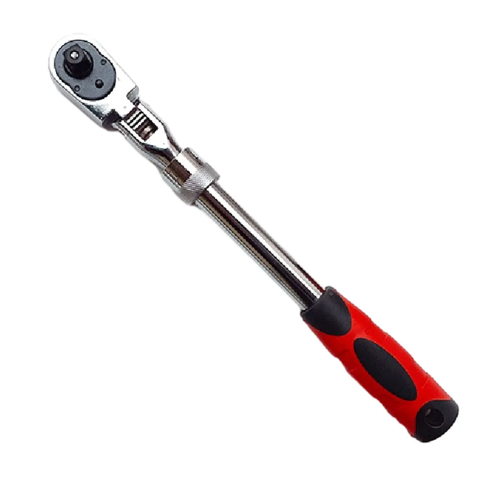 1pc Ratchet Wrench 72 Tooth Flex Head Extendable Spanner 1/4-1/2inch Adapter Rotated 180° Workshop Repairing Manual Tools