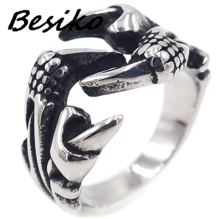 

Besiko 316L Stainless Steel Vintage Punk Falcon's Talons Ring For Men Rock Party Hip-Hop Biker Rings Men's Fashion Jewelry