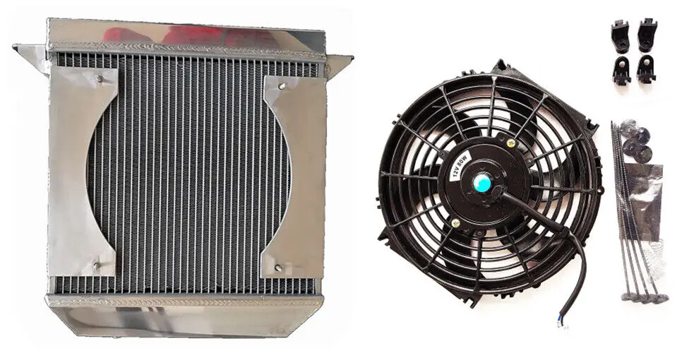 Aluminum Radiator+Shroud+Fan for 1954-1968 Morgan Plus 4 Four 2.1L 1955 1956 1957 1958 1959 1960 1961 1962 1963 1964 1965 1966