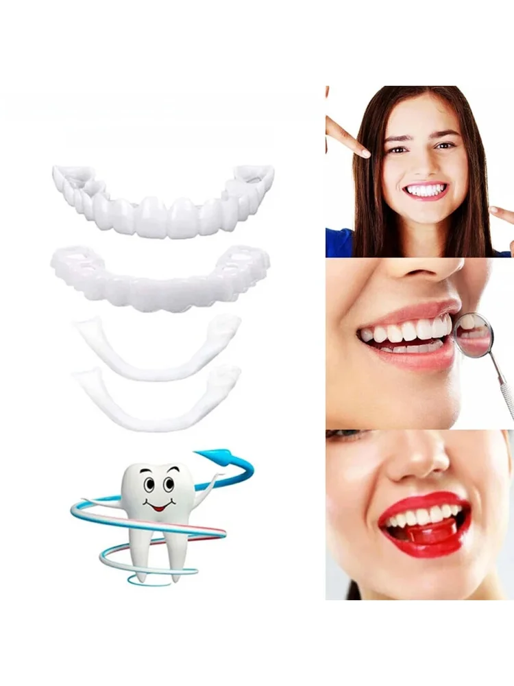

newFit Fake Teeth Cosmetic Denture Smile Veneers False Brace Cover Upper Tooth Snap CK848-FRO