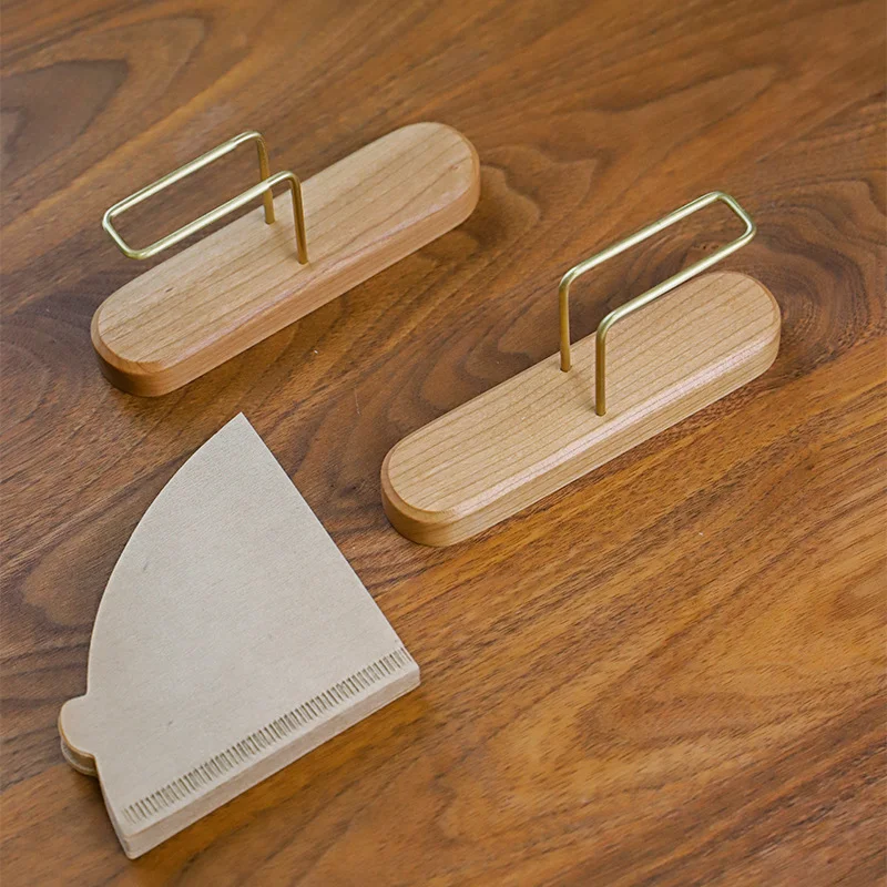 

Walnut Filter Paper Rack Holder Coffee Accessories Stand Capacity of 60 Pcs Paper Storage Durable for Fan Shape V Shape