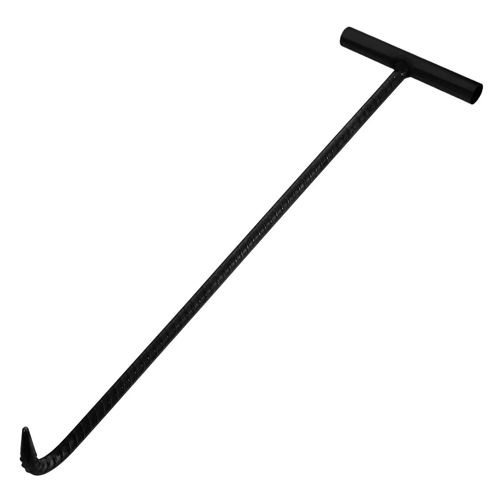Manhole Cover Hook Steel 50cm Heavy Duty Ergonomic Long Handle Sewer Drain Lifting Grate Tool Sewer Hook Drain Lifting Hooks