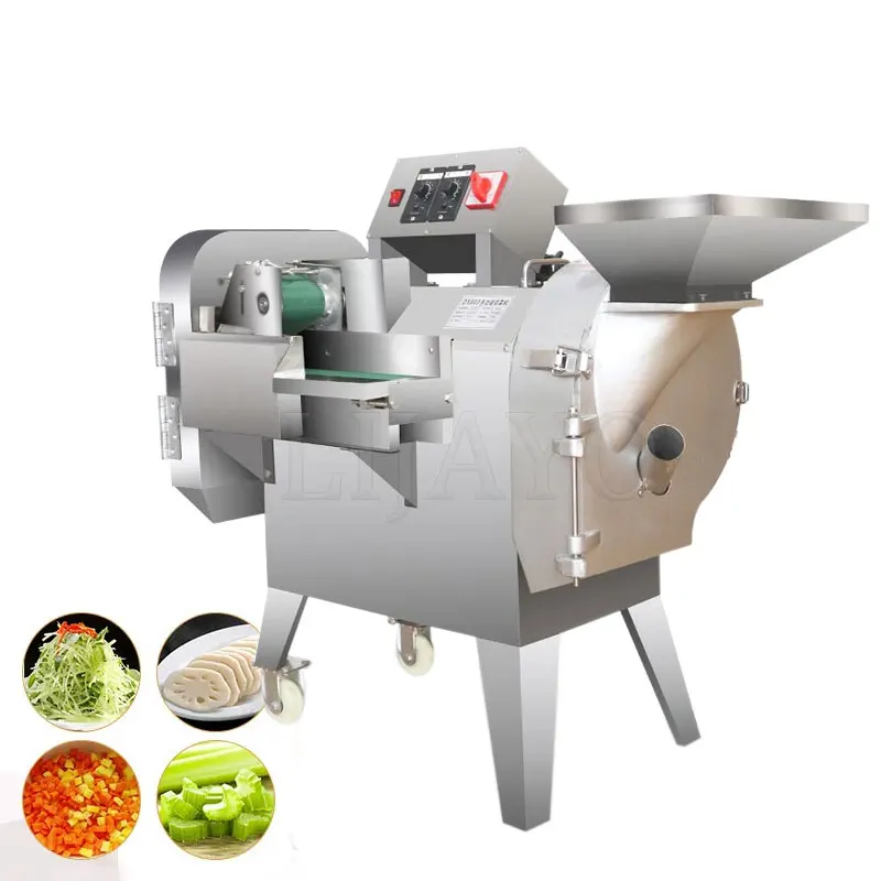 

220V Double Headed Vegetable Cutter Commercial Multi Function Automatic Kitchen Canteen Equipment