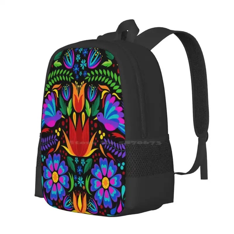 Otomi Embroidery Hot Sale Schoolbag Backpack Fashion Bags Mexico Colorful Mexican Art Flowers Mexican Otomi Otomi Bird Cute