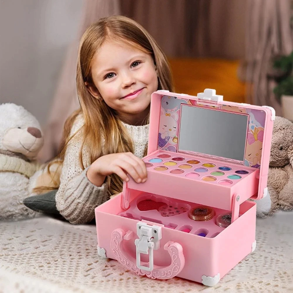 Children Play House Toys Makeup Kit Washable Pretend Play Cosmetic Set Toys Safety Nontoxic Makeup Set Little Girls Toys Gifts