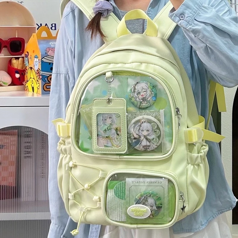 

Contrast Star Mochilas Mujer Student Mochila Transparent Ita Bag Laptop Bolsas Japanese Backpack Lightweighte Bags for Woman