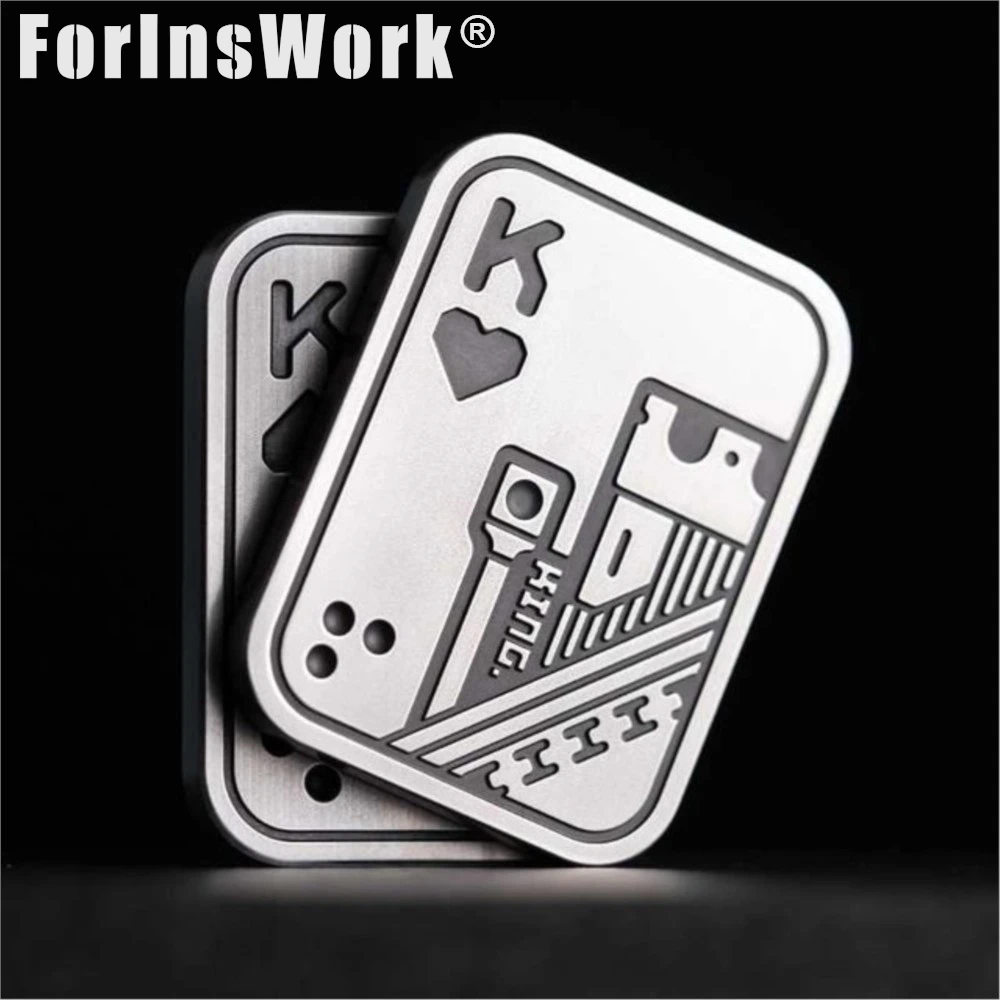 LAUTIE Shuffle EDC AA KK Lucky Poker Coin Antistress Texas Holdem Office Desk Novelty Fidget Toys Crimper Metal Magnetic Toys