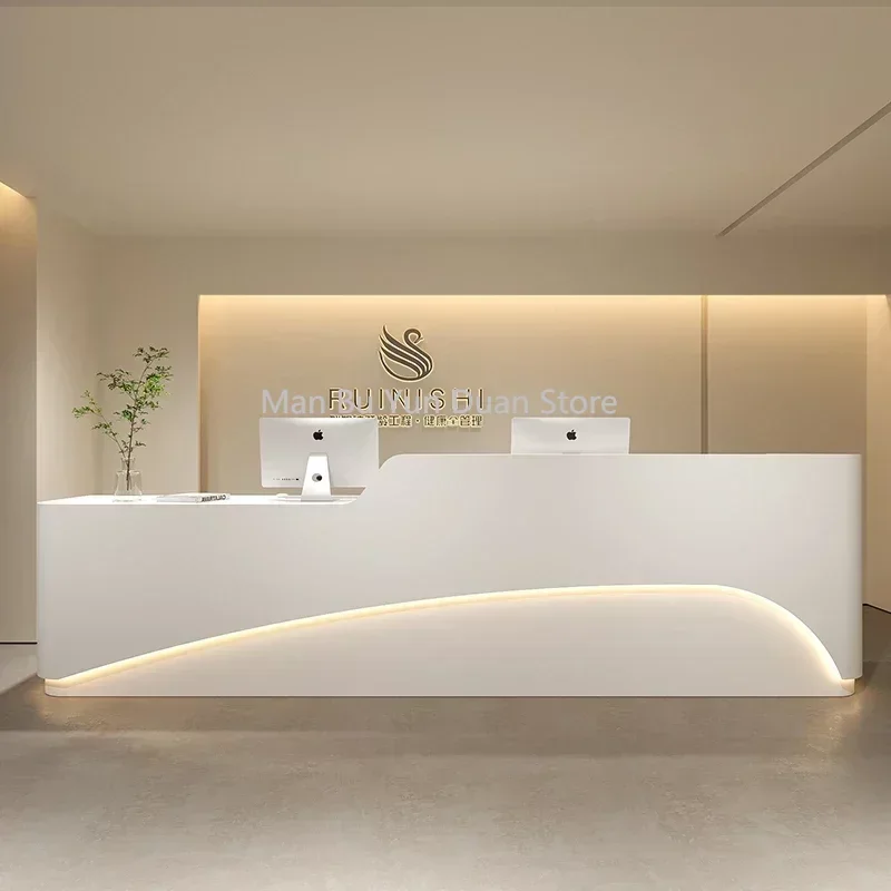 Church Store Reception Desks Office Front Modern Light Luxury Standing Office Restaurant Reception  Furniture