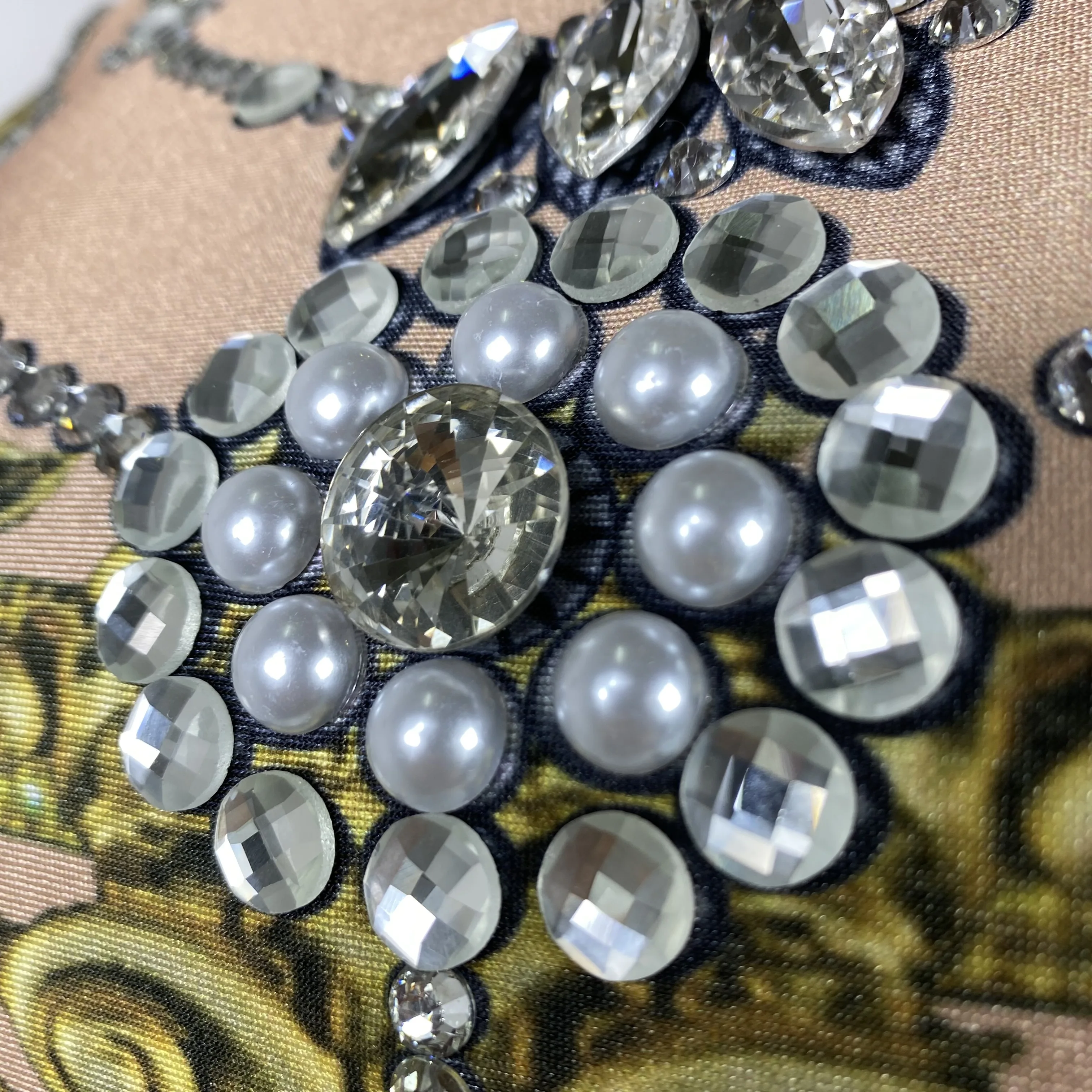 sexy nappe dorate strass abito a maniche lunghe drag queen costumi cantante festa compleanno club palco ​ abbigliamento da sera per festeggiare